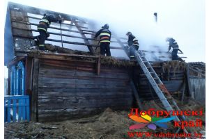 В первый день нового года в Добрушском районе снова горел дом