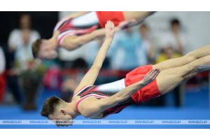 Белорусская мужская команда выиграла золото ЧМ по прыжкам на батуте